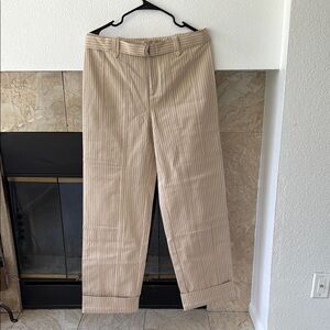 Tularosa Beige Striped Chinos Wide Leg Pants